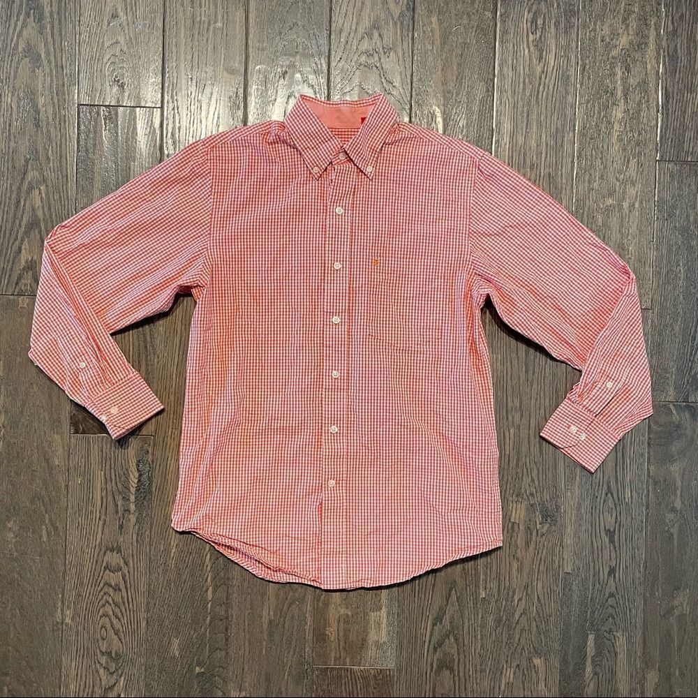 Izod Orange Check Button Down Shirt